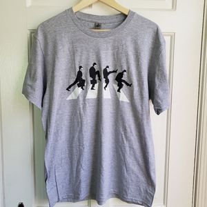 Abbey Walks T-shirt Beatles Abbey Road inspired design Size L